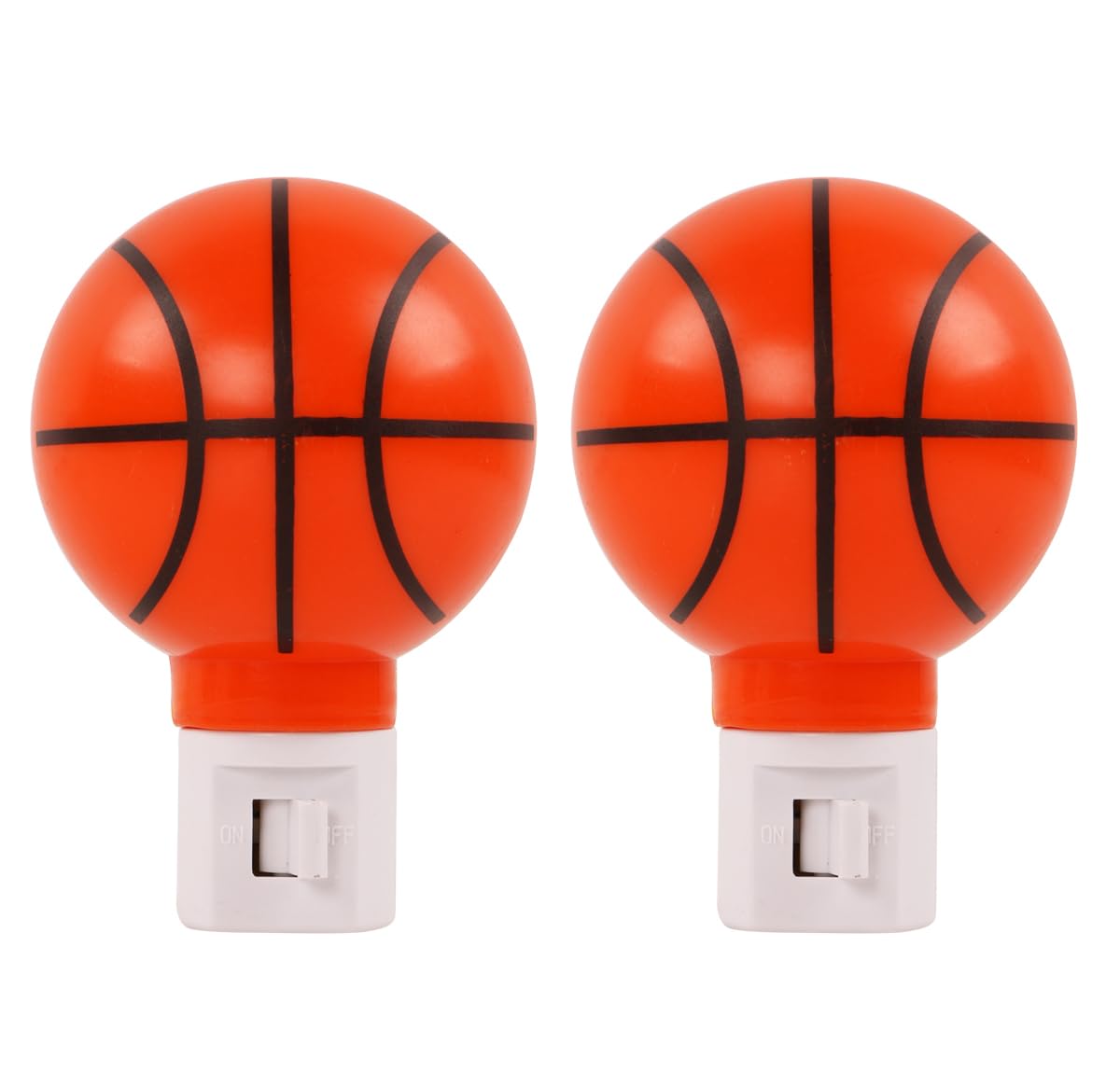 Omeet 2 Pack Warm White - Upgraded Version LED Plug-in Night Light for Kids - Basketball Shaped Lamp Take Good Care Children Sle
