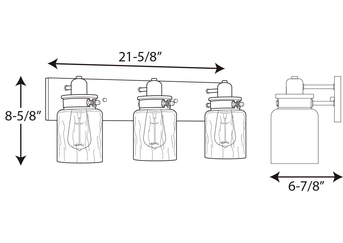 Progress Lighting 3-Light Bath Vanity Light, Clear Glass, Brushed Nickel, Alloy Steel, Model P300047-009