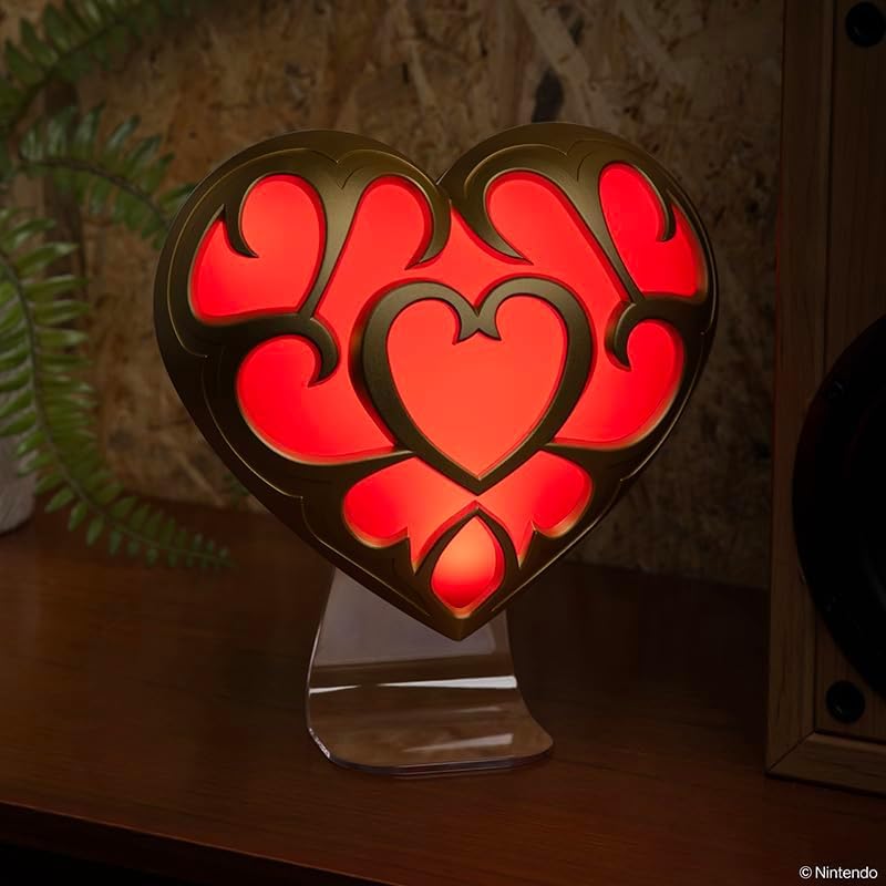 Paladone The Legend of Zelda Heart Container Light - Officially Licensed Nintendo Lamp for Game Room, 2 Light Modes, Mood Lighti