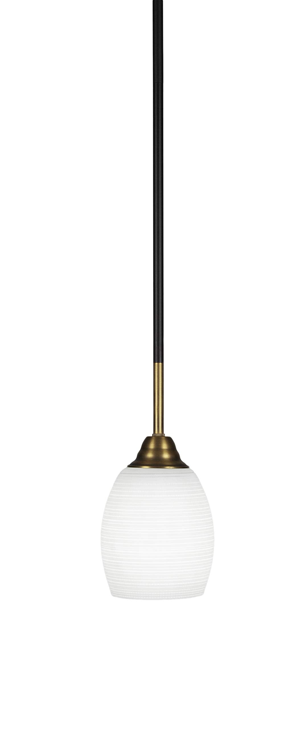 Toltec Lighting Paramount 1 Light Mini Pendant in Matte Black & Brass (3401-MBBR-4021)