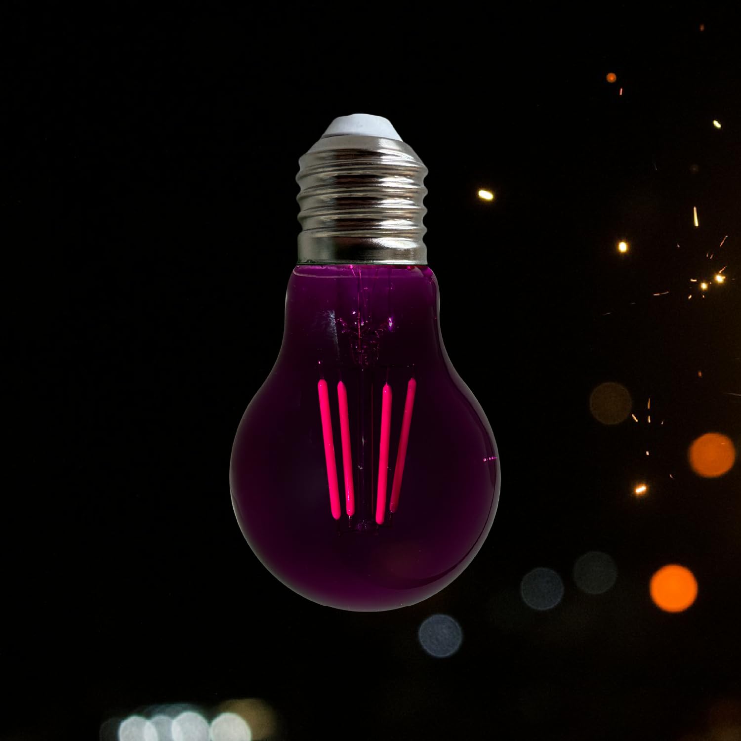 WHFIALUX A19 Edison LED Light Bulbs, 4W, Purple Glass, E26 Base, Indoor/Outdoor, 2 Pack