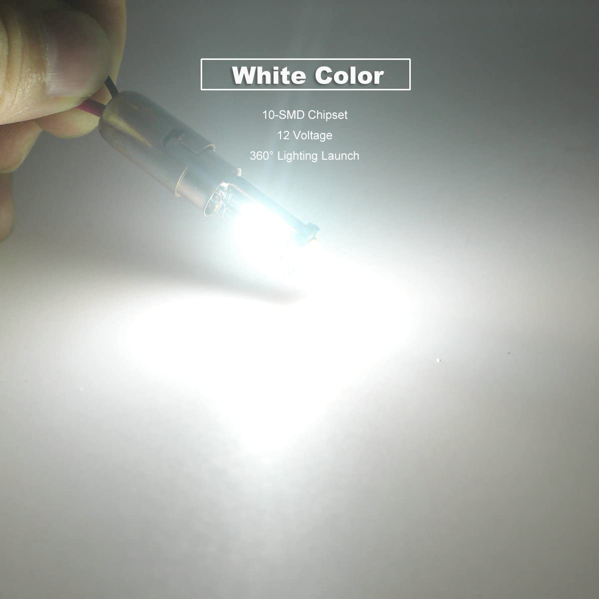 Dodofun T10 Xenon White Car Interior Exterior Replacement Bulb Map Dome Door Trunk Cargo Tag Number Plate Led Light 168 175 194 2825 W5W Size (Pack Of 10)