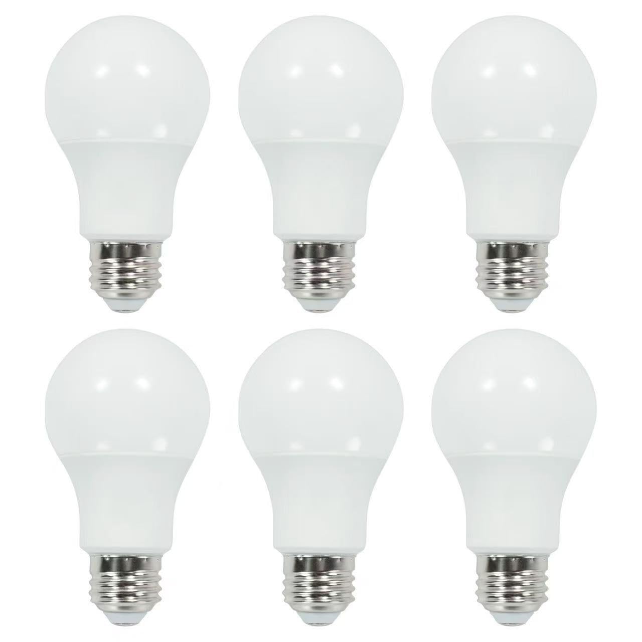 Gt-Lite 150W Equivalent 3 Way Led Light Bulbs,3500K Bright White6 Pack,A19,E26 Medium Base,3 Brightness Levels,Adjustable With 3