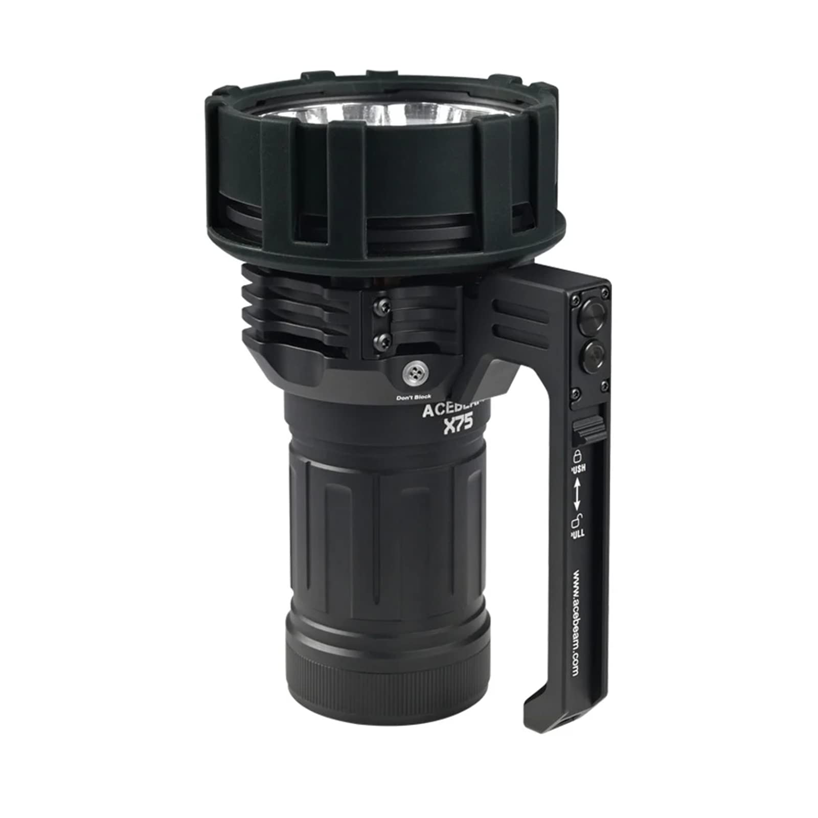 ACEBEAM X75 Brightest Flashlight 80,000 Lumens PD60W-100W USB-C Fast Charging/Discharging 1-1.5h Full Charge Detachable Cooling 