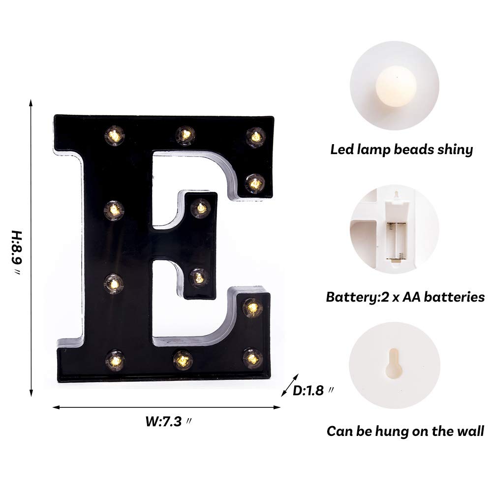 Foaky Black LED Marquee Number Lights Sign Light Up Marquee Number Lights Sign for Night Light Wedding Birthday Party Battery Po