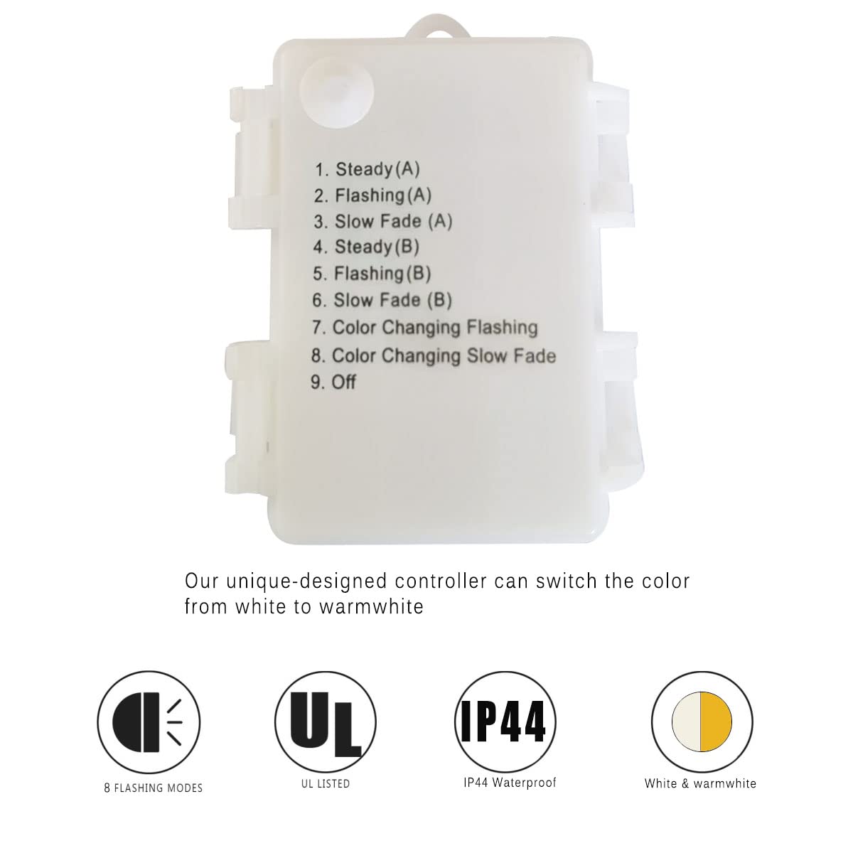 Wesgen Christmas Lights,Color Change Snowflake String Lights Battery Operated Waterproof 20Ft, 40Led For Xmas Garden Patio Bedro