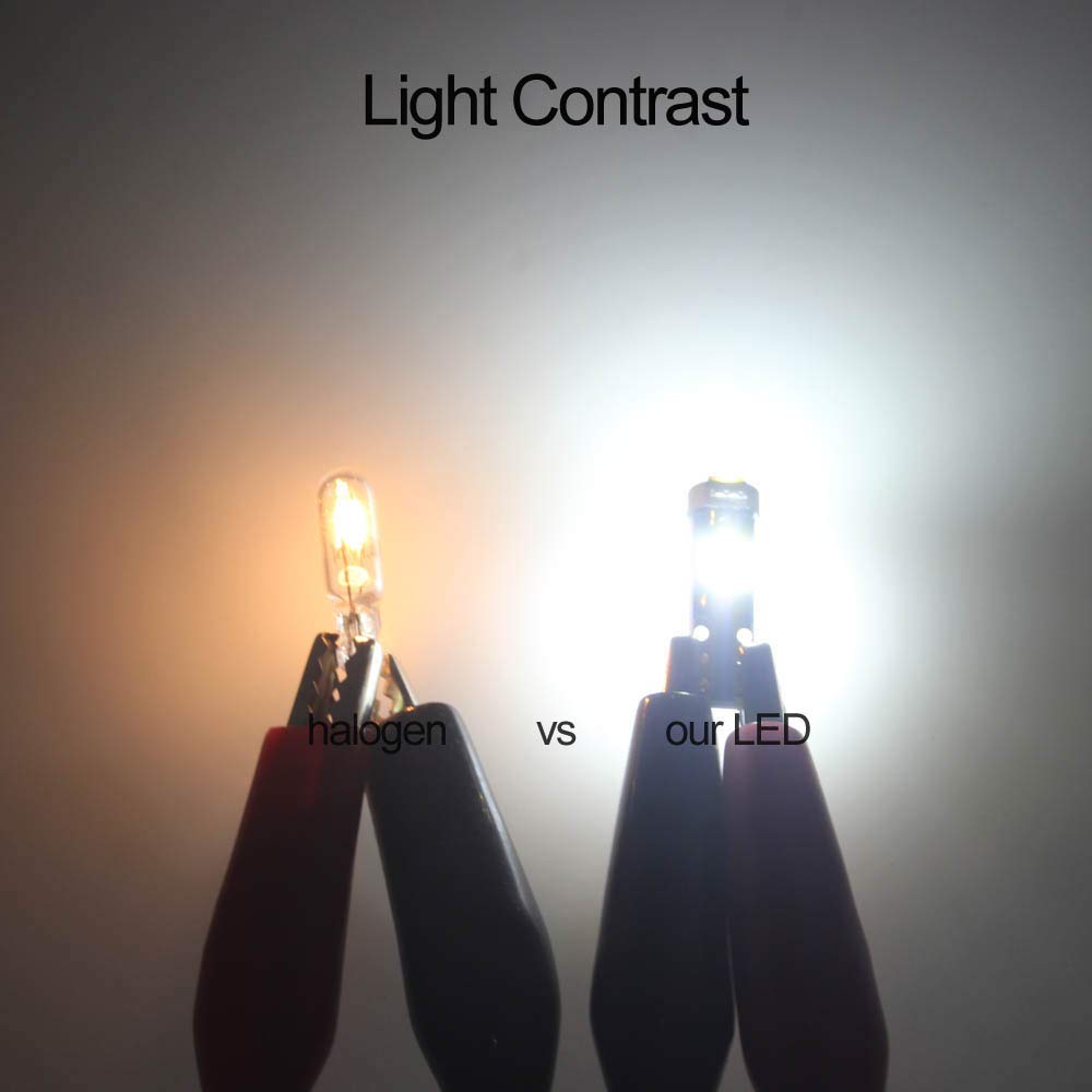 Dodofun White T5 37 74 Led Bulb With Twist Lock Socket Pc74 Pc37 Dashboard Instrument Panel Gauge Cluster Light Pack Of 10