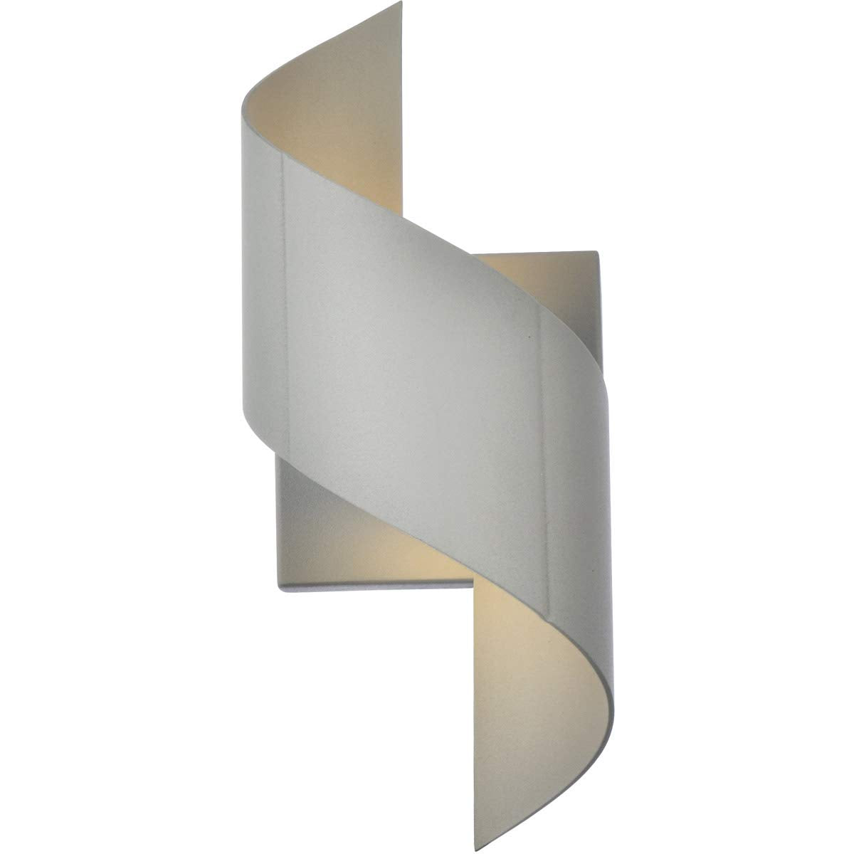 Living District LED Wall Sconce, Modern Design, Metal, 4.875inLx5.5inWx12.75inH, Silver, Model LDOD4034S