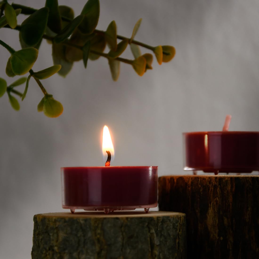 DEYBBY Scented Tealight Candles, 12 Pack Soy Wax, Clear Cup, Apple Cinnamon, Up to 4 Hour Burn Time