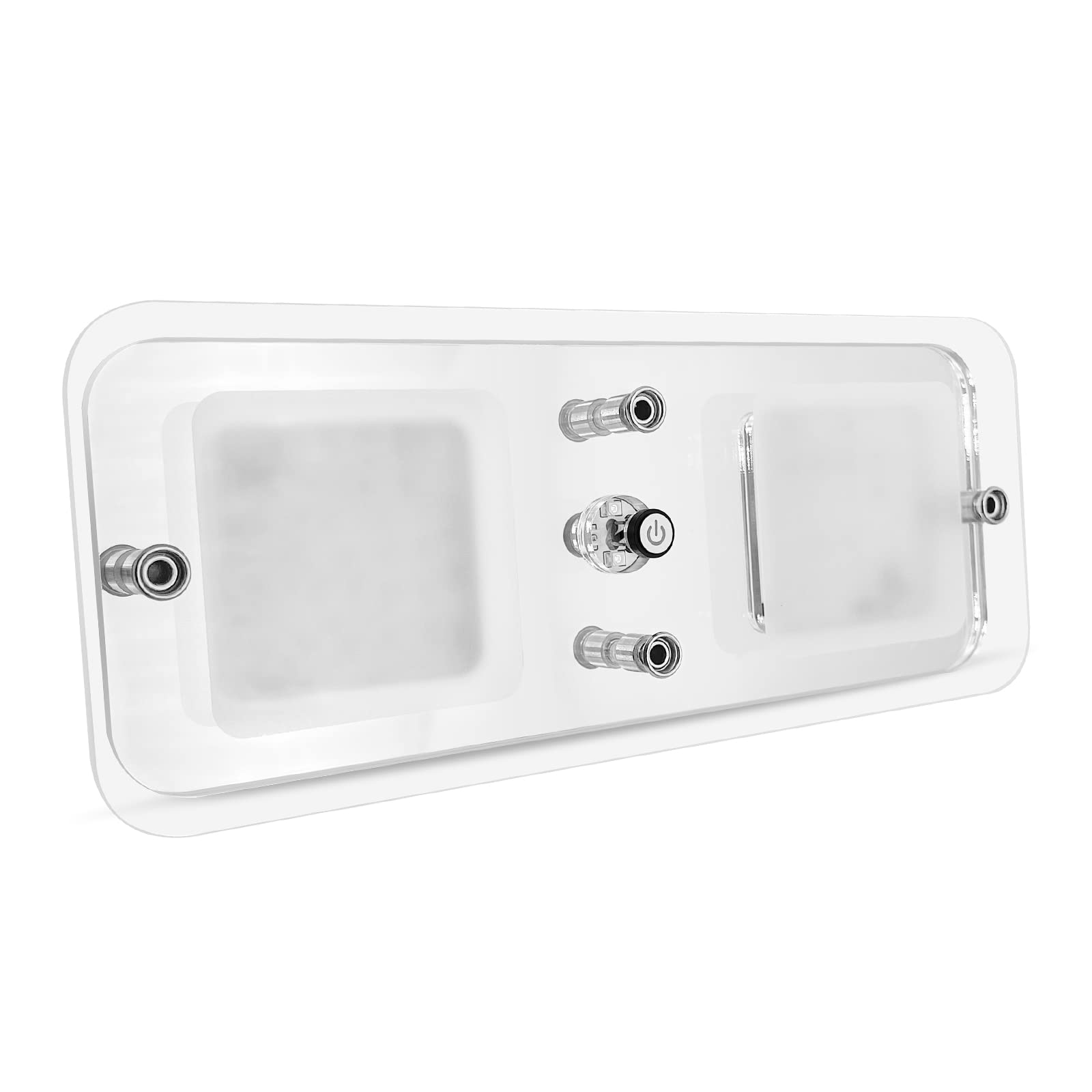 Dream Lighting Dimmable RV Interior LED Light, 12V, 8.6in Rectangle, Acrylic, 3000K, Model 616602W, Blue & Warm White
