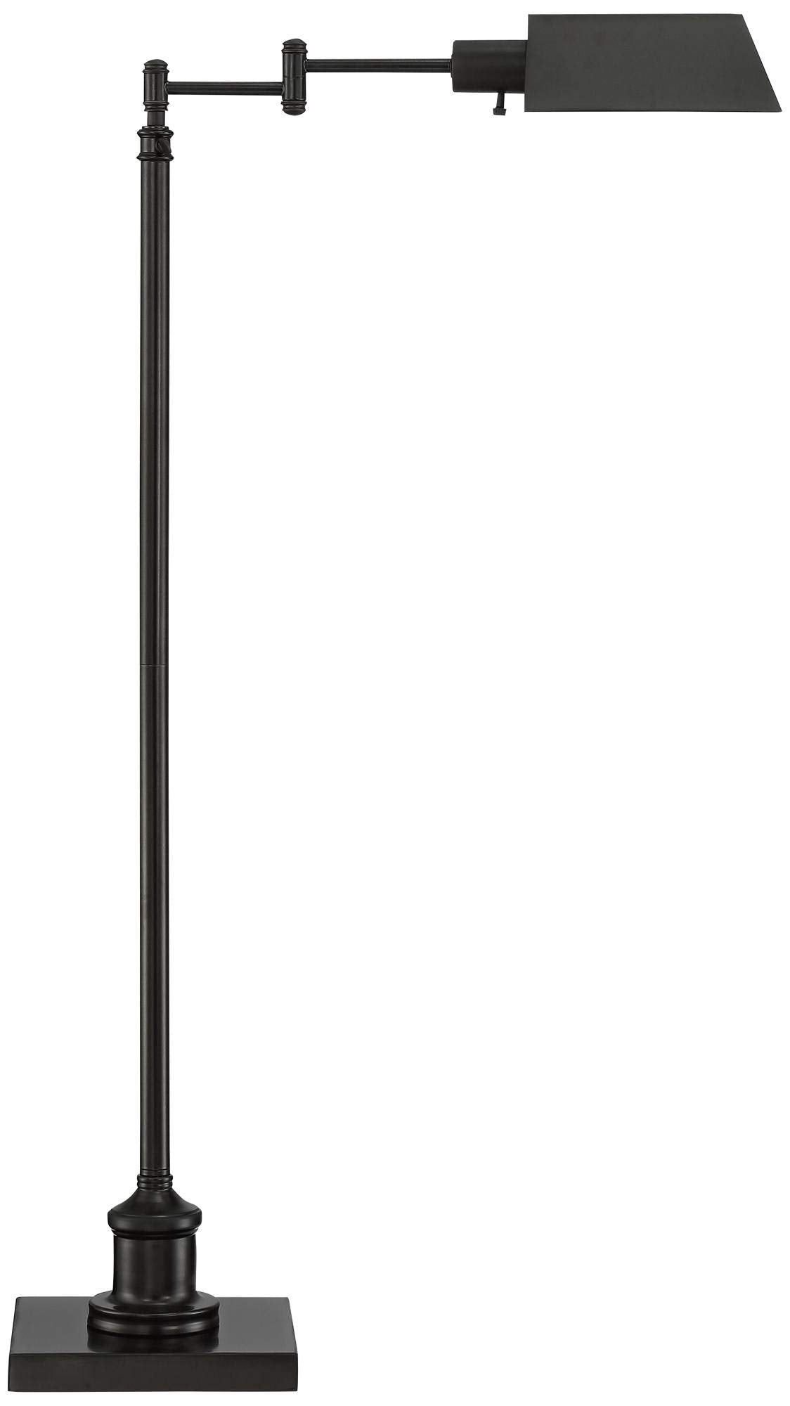 Regency Hill Jenson Adjustable Pharmacy Floor Lamp, 54" Tall, Dark Bronze Metal, Swing Arm for Living Room, Reading, Bedroom