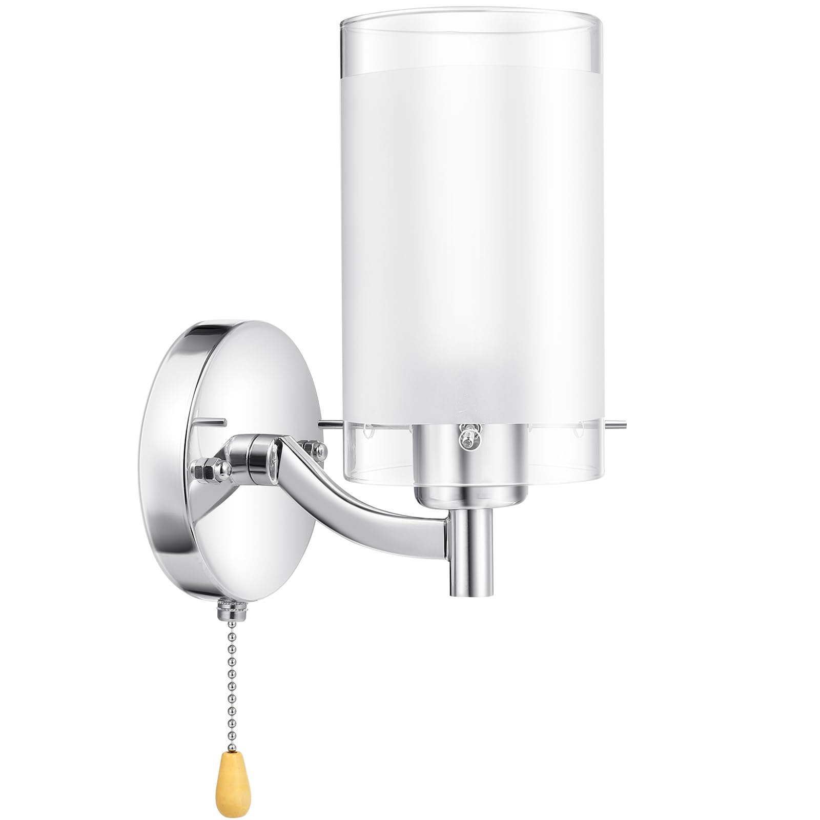 OSALADI Glass Wall Lamps: Lights Fixture with Pull Chain Switch, Bedroom Vanity Light, Wall Lights for Hallway,Tearoom, Bathroom