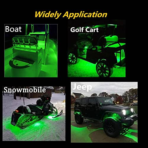 Vbakor Boat Led Strip Lights  4 Pcs 24 Marine Interior Courtesy Deck Navigation Lights  Super Bright Waterproof Marine Led Lights Strip For 12V Pontoon Fishing Boat Yacht Kayak Sailboat (Green)