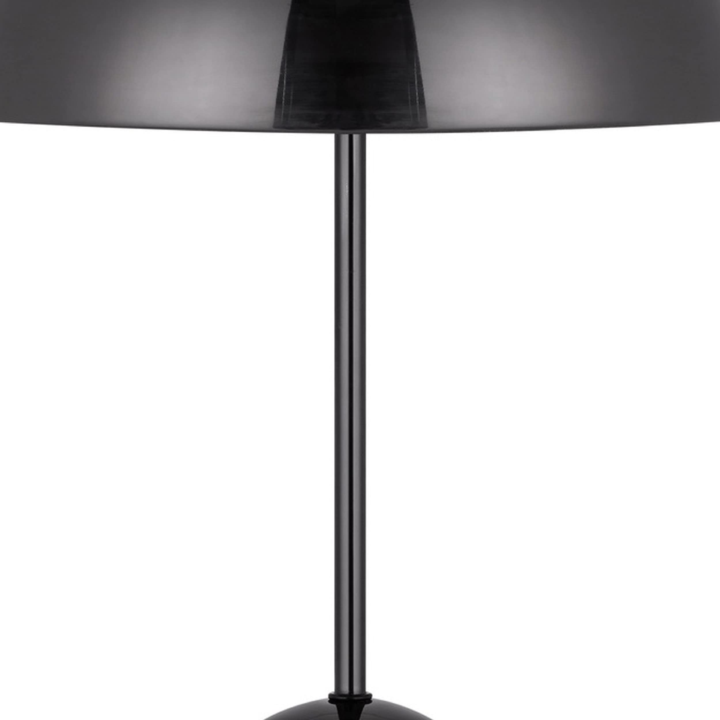 Benzara Metal Accent Table Lamp, 20 Inch, Dome Shade, Black, Model BM271963