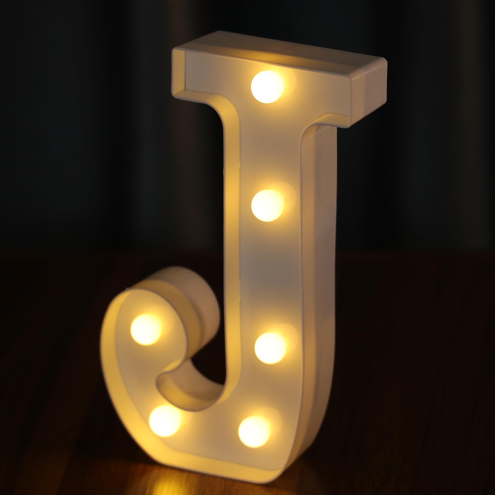 IFDGCTK Light Up Letters, LED Alphabet Lights, Battery Powered, Warm Light, Letter J