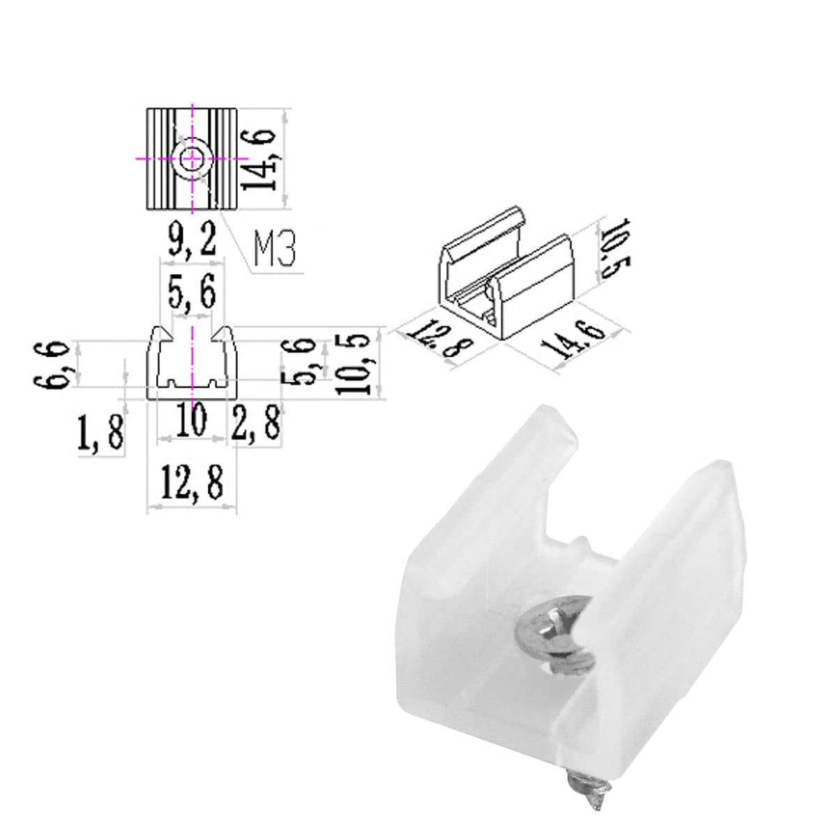 Dghaop 80Pcs Led Strip Light Clips Flexible Light Strip Fixing Card With Screws For 8-10 Mm(0.31&quot;-0.39&quot;) Wide Waterproof Strip Light