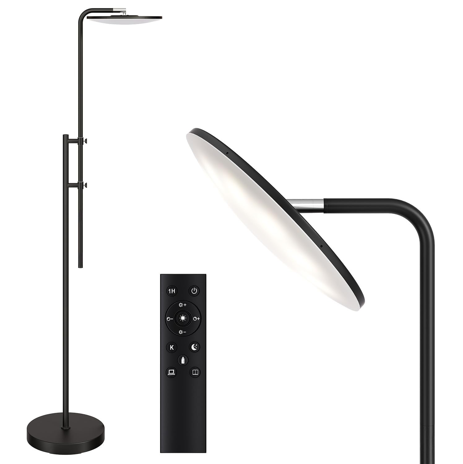 SUNMORY 32W/3000LM Floor Lamps, Super Bright LED Standing Lamp with Remote Control, 70 Tall Lamp with Height Adjustment, Modern
