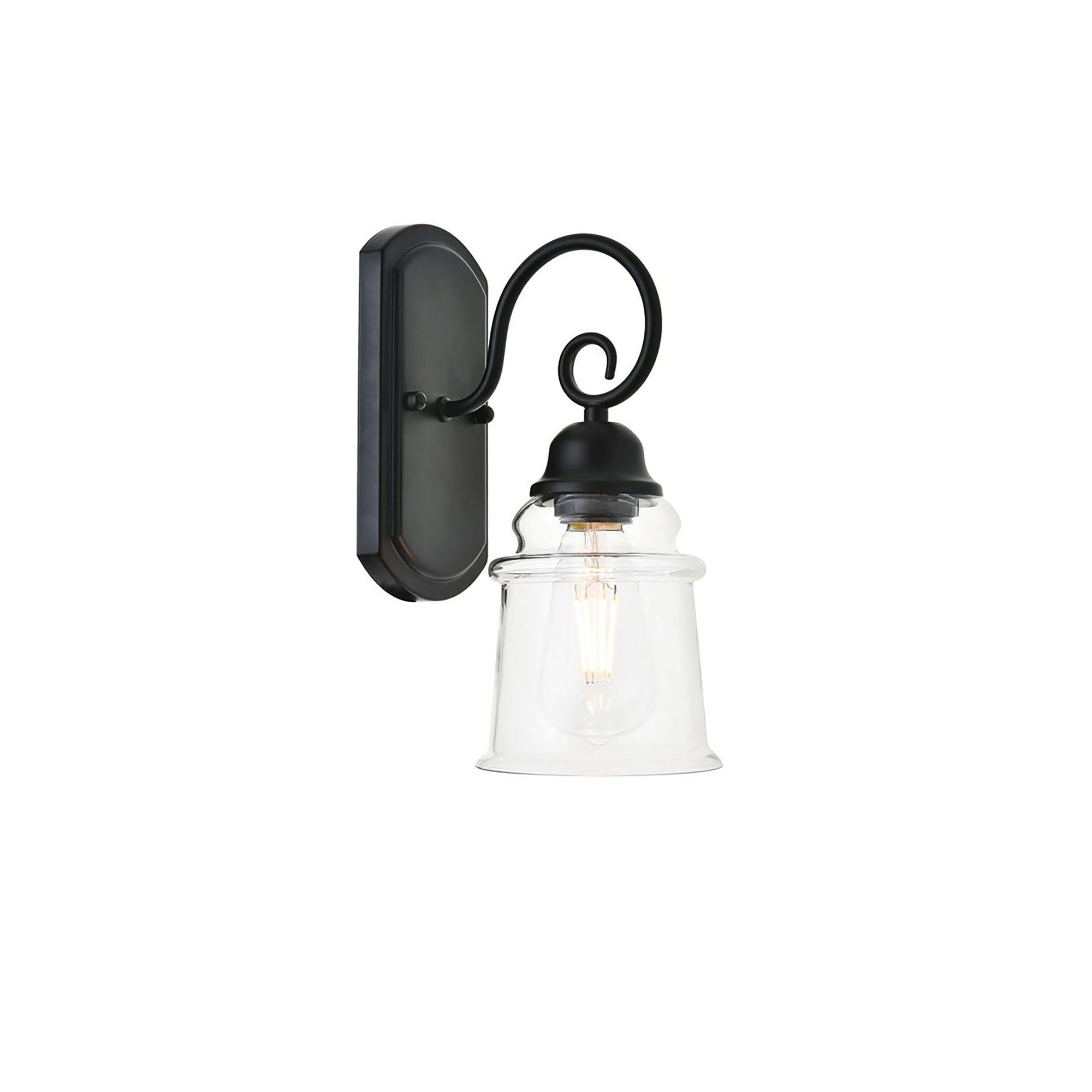 Living District Indoor Modern Home Decorative Bright Ceiling Spire 1 Light Black Wall Sconce