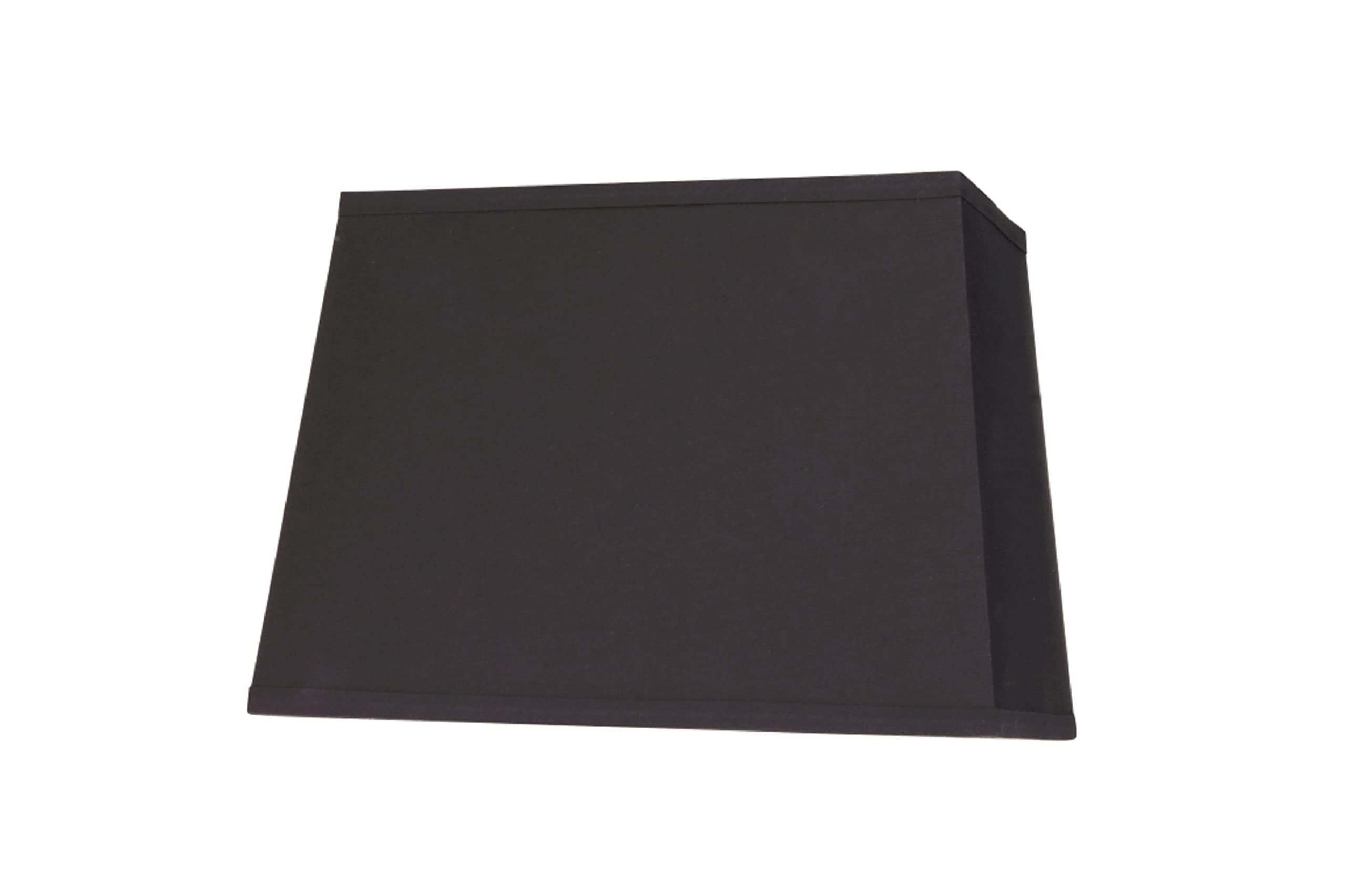 Aspen Creative 36081 Transitional Rectangle Hardback Shaped Construction Black, Wide (12&quot; + 6&quot;) x (14&quot; + 8&quot;) x 10&quot; Spider LAMP Shade, x x