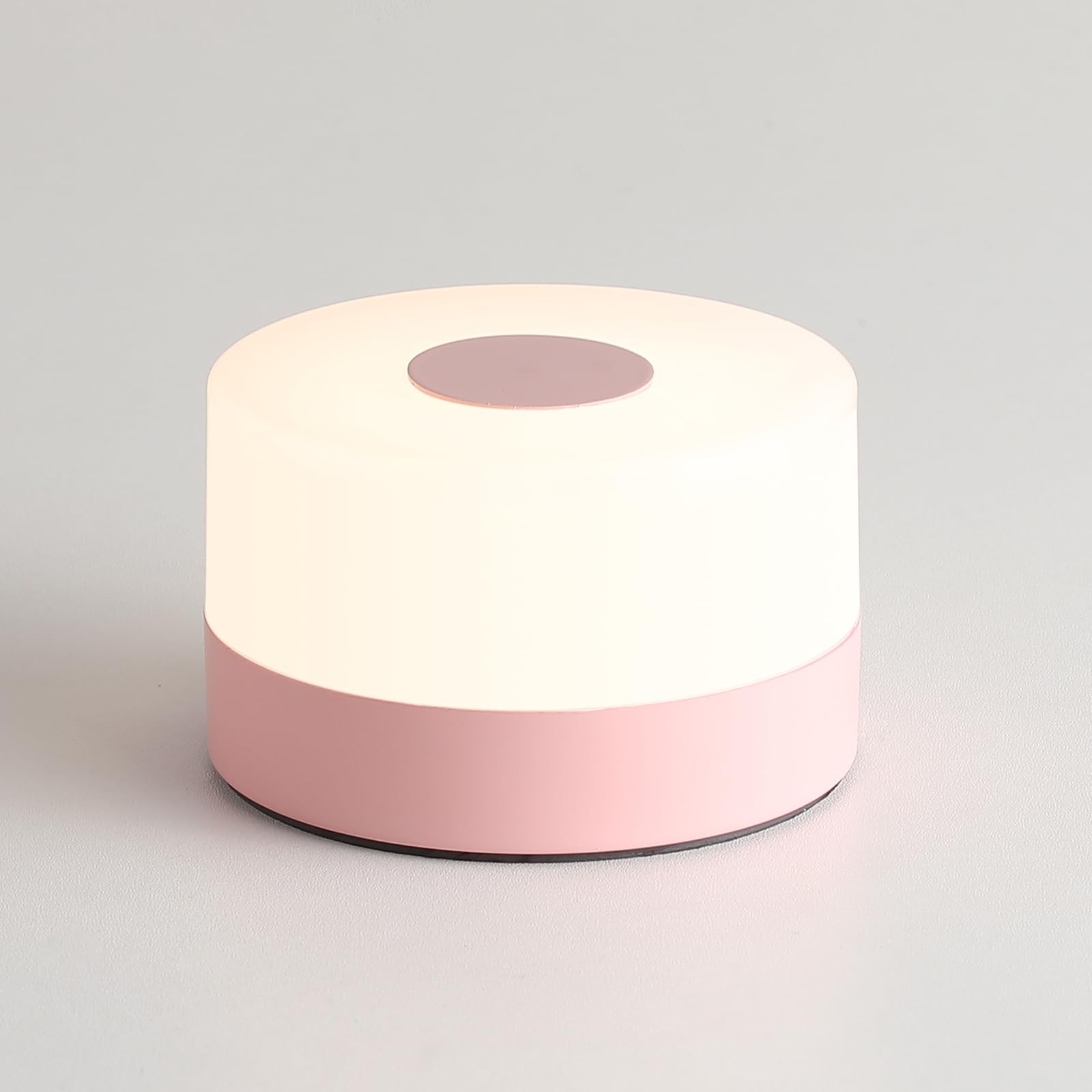 JUSHENG Night Light, Rechargeable LED Touch Lamp, Stepless Dimming, Portable, Pink, Model CG0025PK