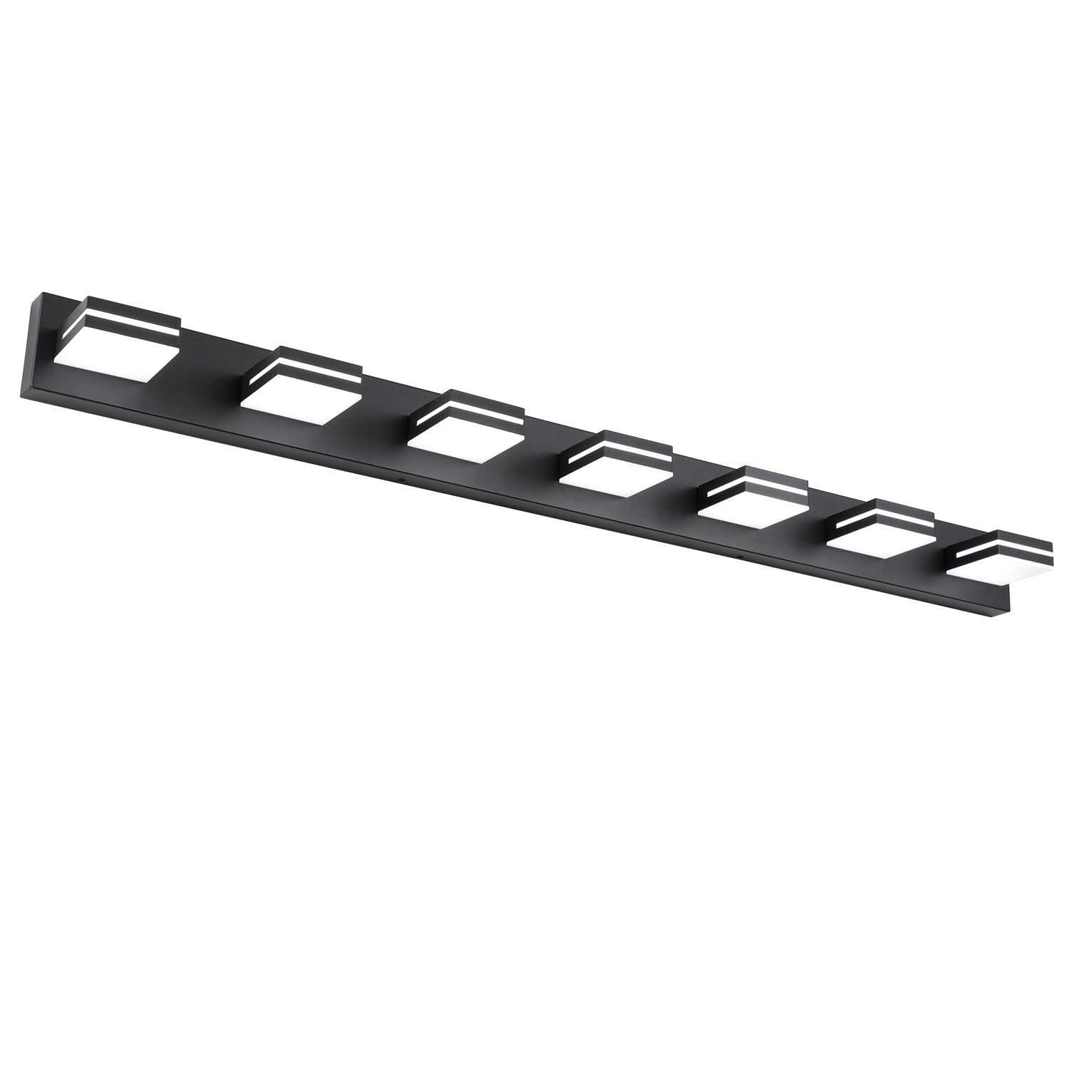 Sinerise Led Modern Bathroom Vanity Light Fixtures (7-Light, 55-Inch, Dimmable), Matte Black Modern Acrylic Bathroom Wall Lighti