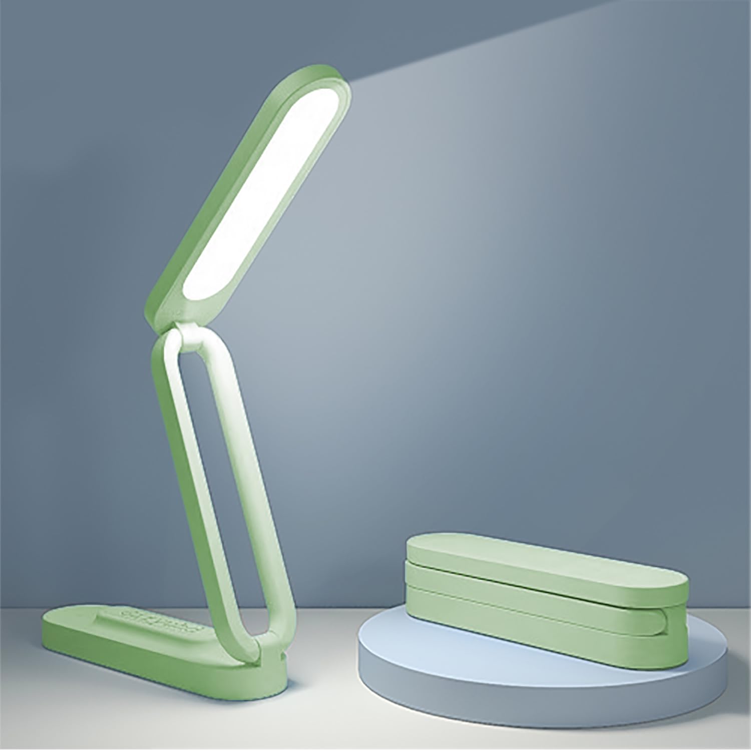 Giryuhd LED Desk Lamp, Rechargeable, Foldable & Portable, Green, Model A211, Dimmable Brightness, Ideal for Office & Home