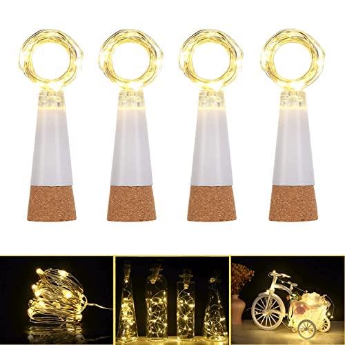 Ceepko Usb Bottle Lights Rechargeable, Rechargeable Wine Bottle Lights, 15Led 59Inch Copper Wire Waterproof Fairy Cork String Lights For Party Halloween Christmas Decorations (Warm White, 4 Pack)