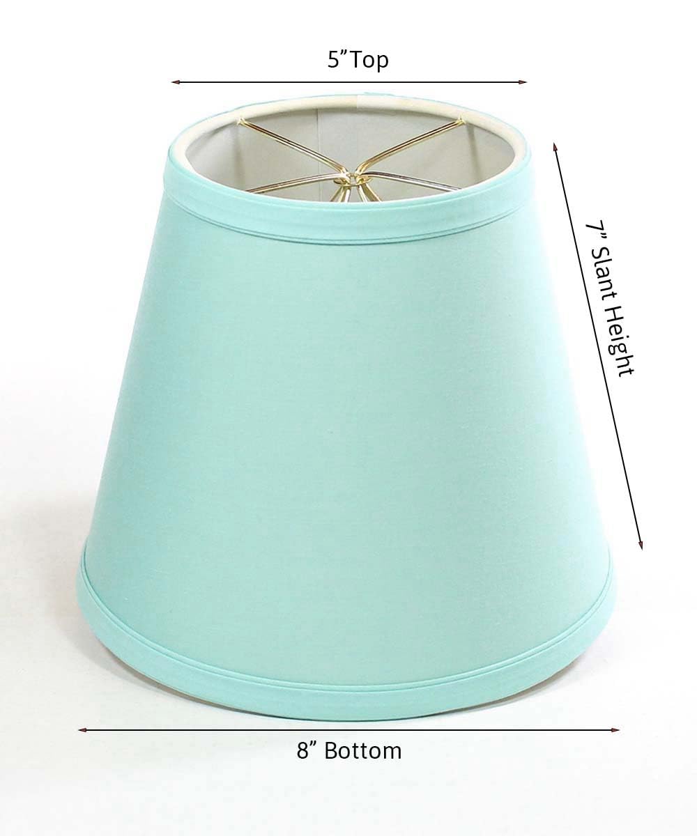 HomeConcept 5x8x7 Empire Linen Edison Clip On Lampshade - Fabric, Island Paradise Blue, Model 050807EHIP