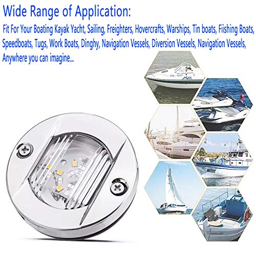 KEING 6 Pcs Marine Boat LED Cabin Deck Lights, 12V Blue, for Kayak, Yacht, Dinghy, and Pontoons