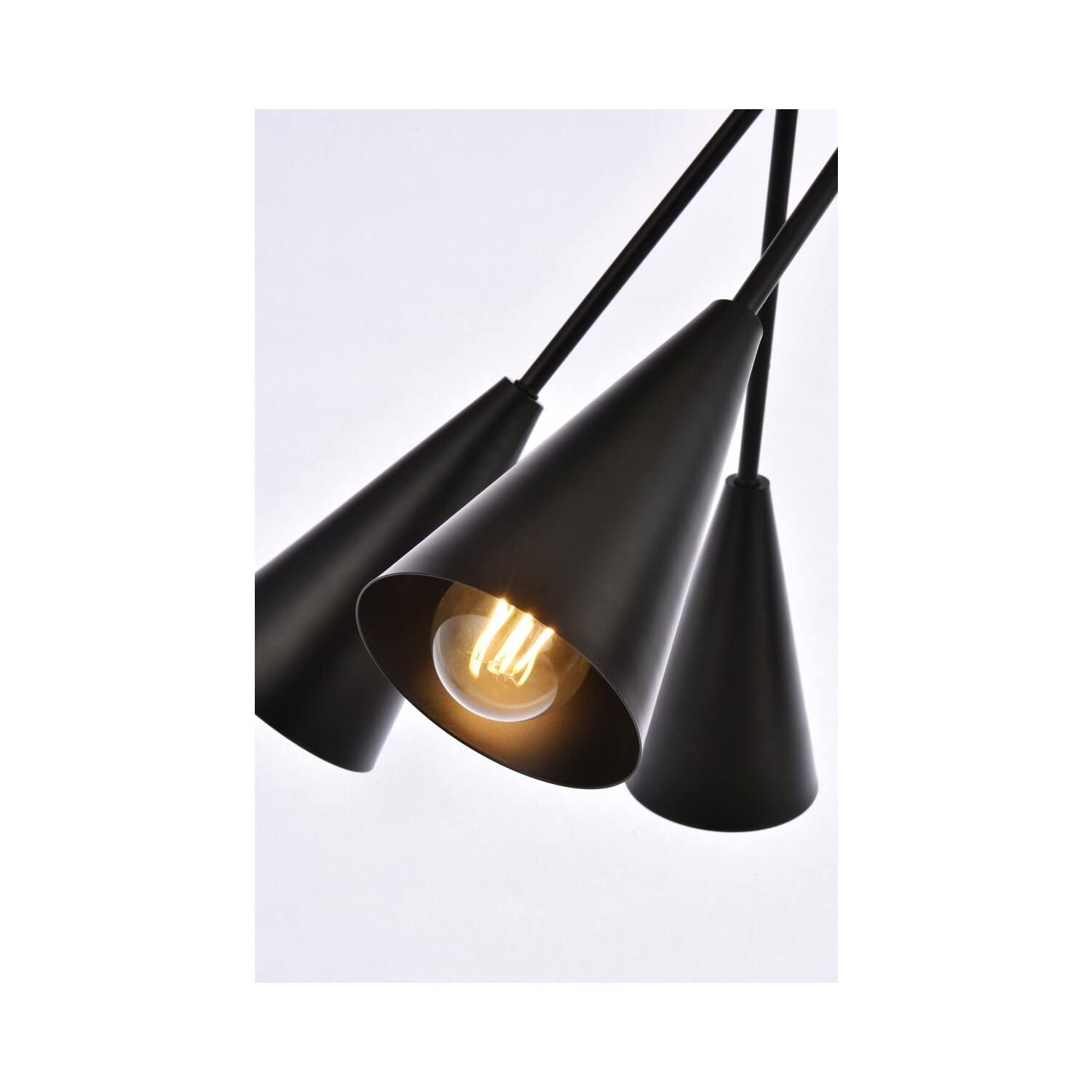 Living District Casen 6-Light Mid-Century Metal Pendant in Black