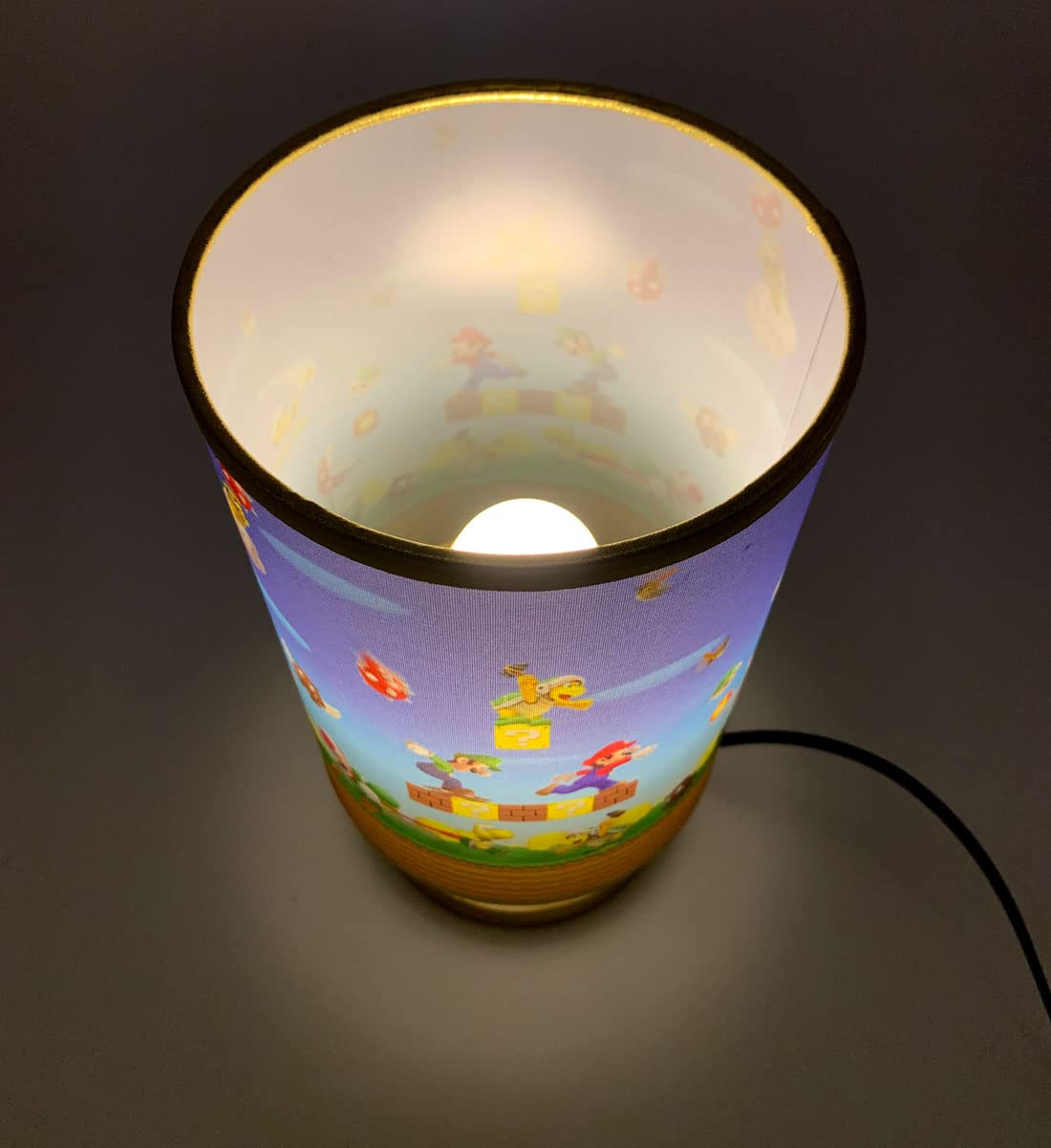 Table Lamp Mario Bedside Night Light Wood Base Room Decoration Or Great Gift Ideas