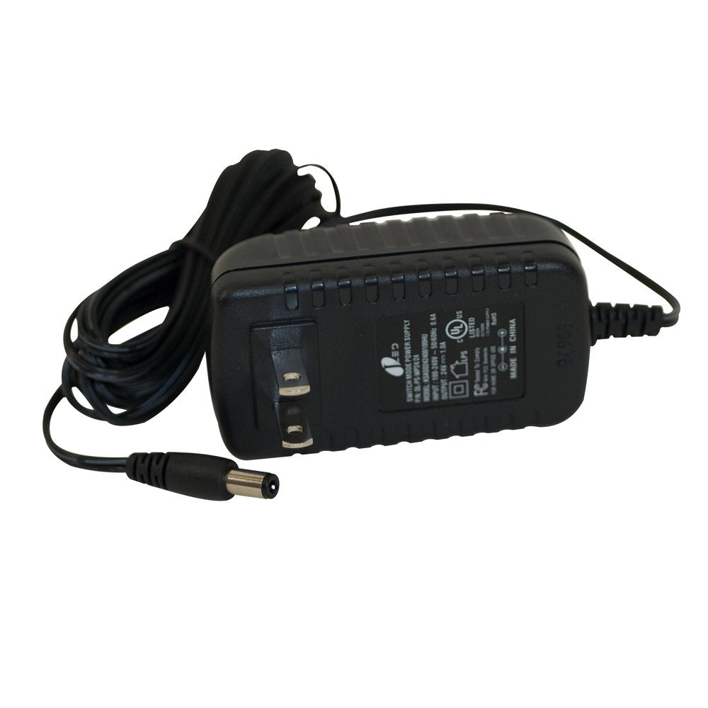Jesco Lighting 2in 12V 24W DC Wall Plug LED Driver, Black Finish, Model DL-PS-WP24/12, Plastic Material