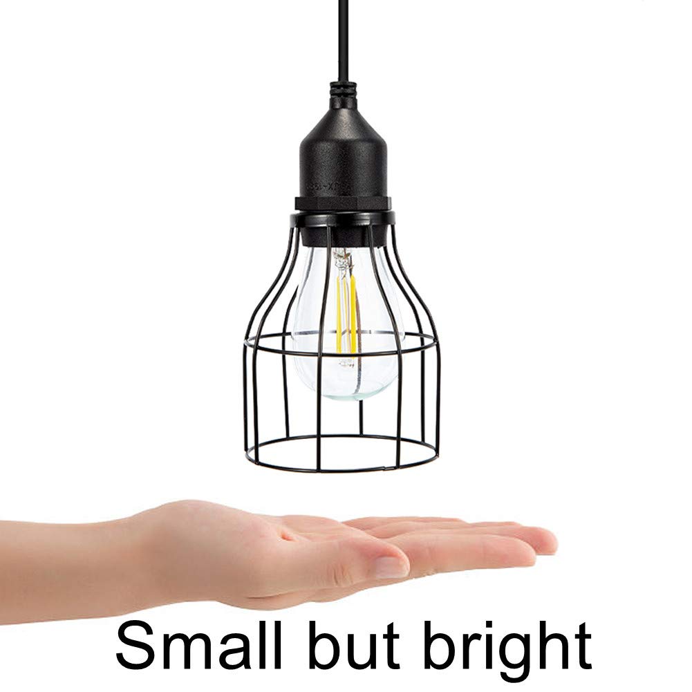 Solar Light Bulb, Outdoor Pendant Lights Lantern Solar Powered Dusk to Dawn Extension Cable 9.8FT Waterproof for Gazebo, Playhou