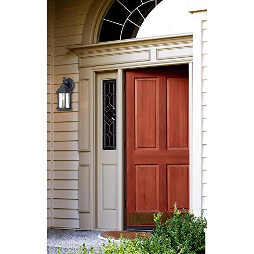 Westinghouse 6783100 One-Light, Textured Black Finish On Cast Aluminum With Clear Beveled Glass Panels Exterior Wall Lantern