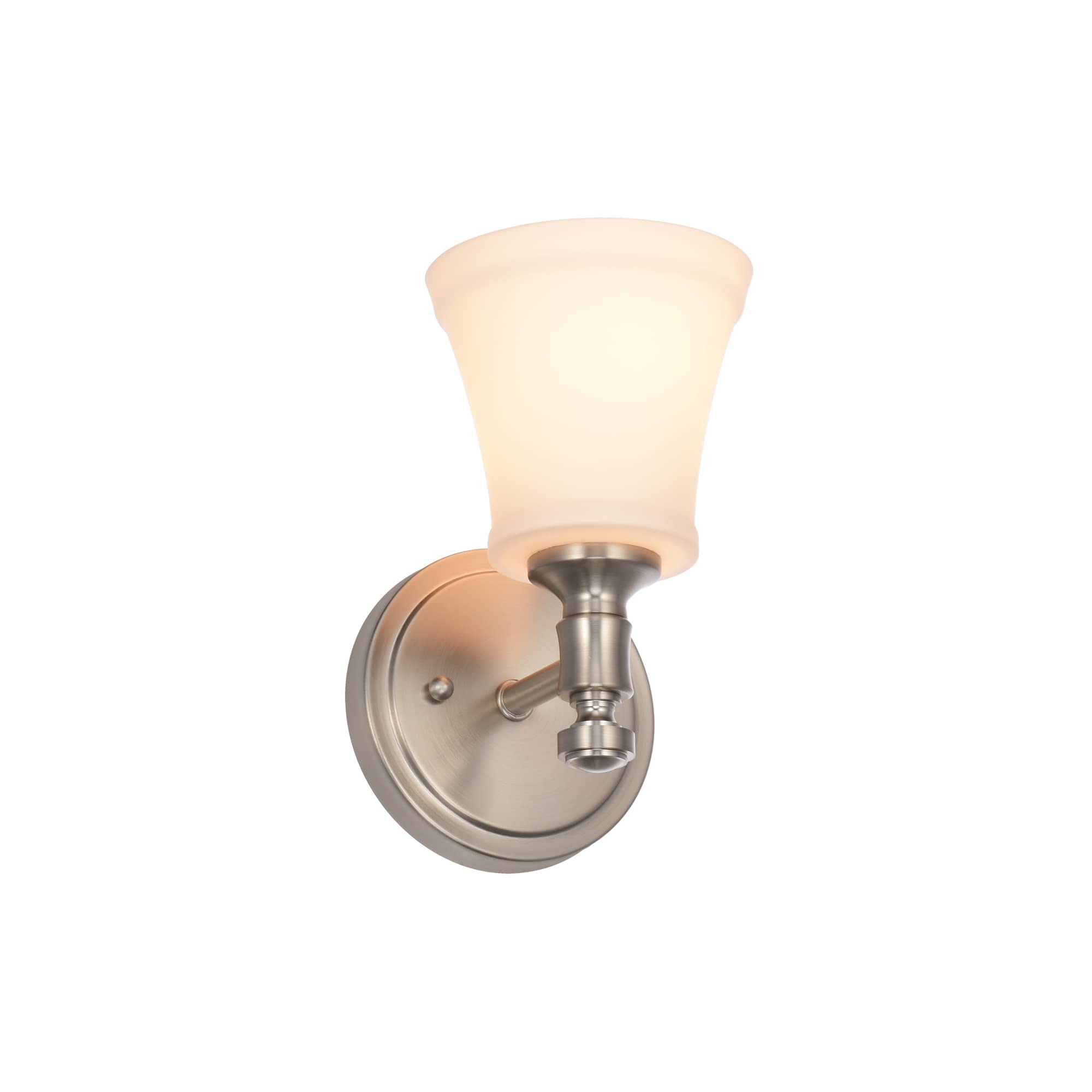 Hanaloa Bathroom Vanity Light Fixtures, Traditional Brushed Nickel 4 Lights Wall Sconce Lighting With Opal Glass Shade, Porch Wall Mount Light Fixture For Bathroom, Mirror Cabinets Hallway Stairs