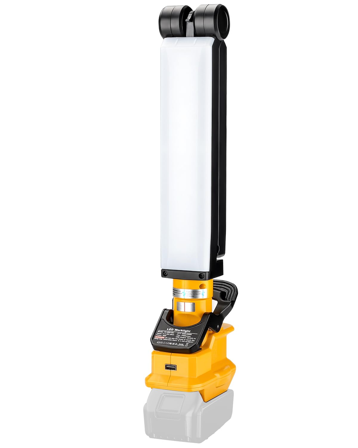 DTEZTECH 20V Light for Dewalt 20V Lithium-ion Battery, 30W 2400Lumen Flashlight with Integrated Mounting Hooks and Clips, 270 De