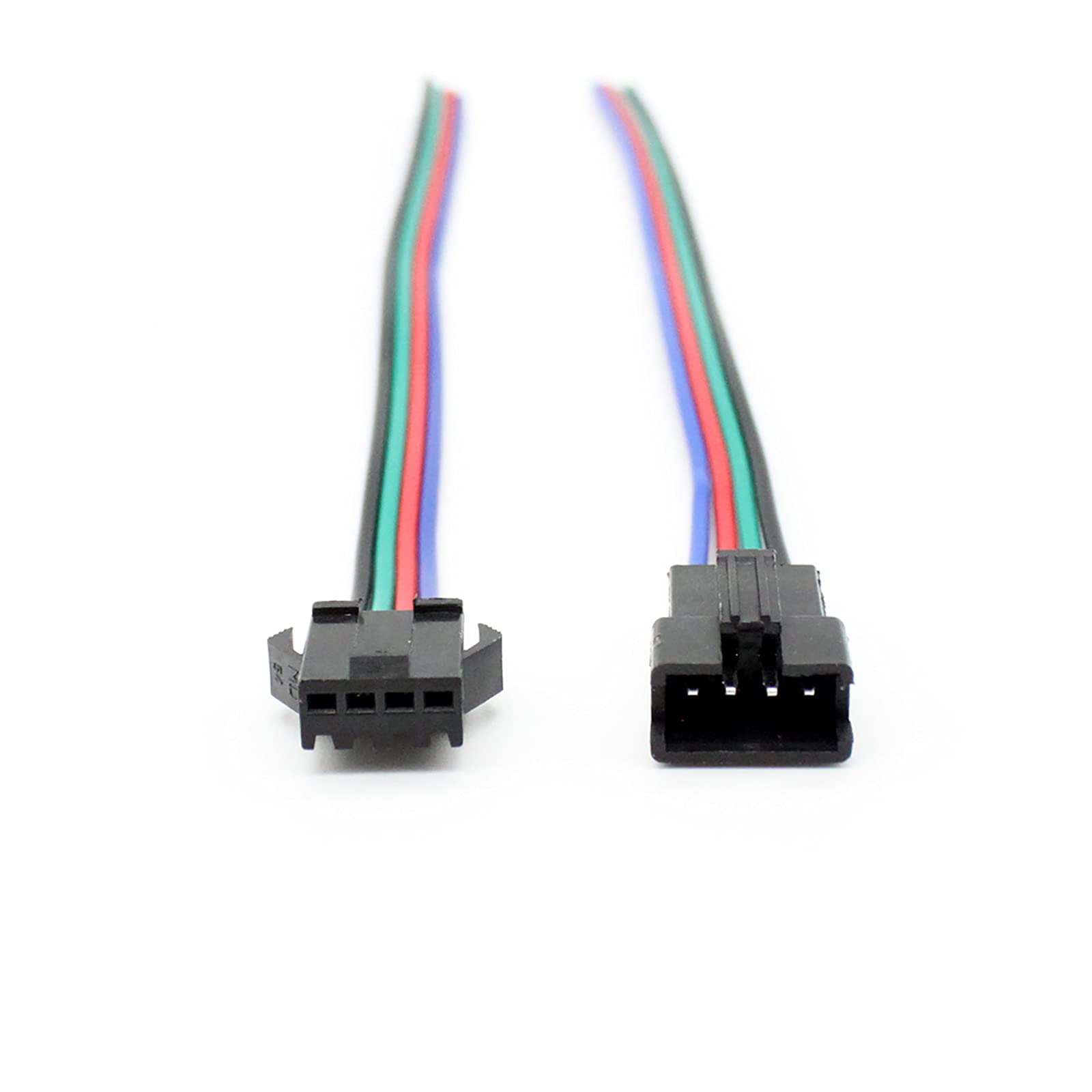 Rgbzone 20Pairs Jst Sm 4Pin Plug Male To Female El Wire Cable Connector Adapter For 5050 3528 Rgb Led Strip Light