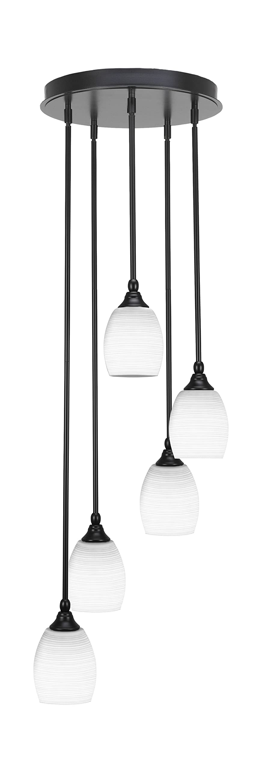 Empire 5 Light Cluster Pendalier in Matte Black Finish (2145-MB-4021)