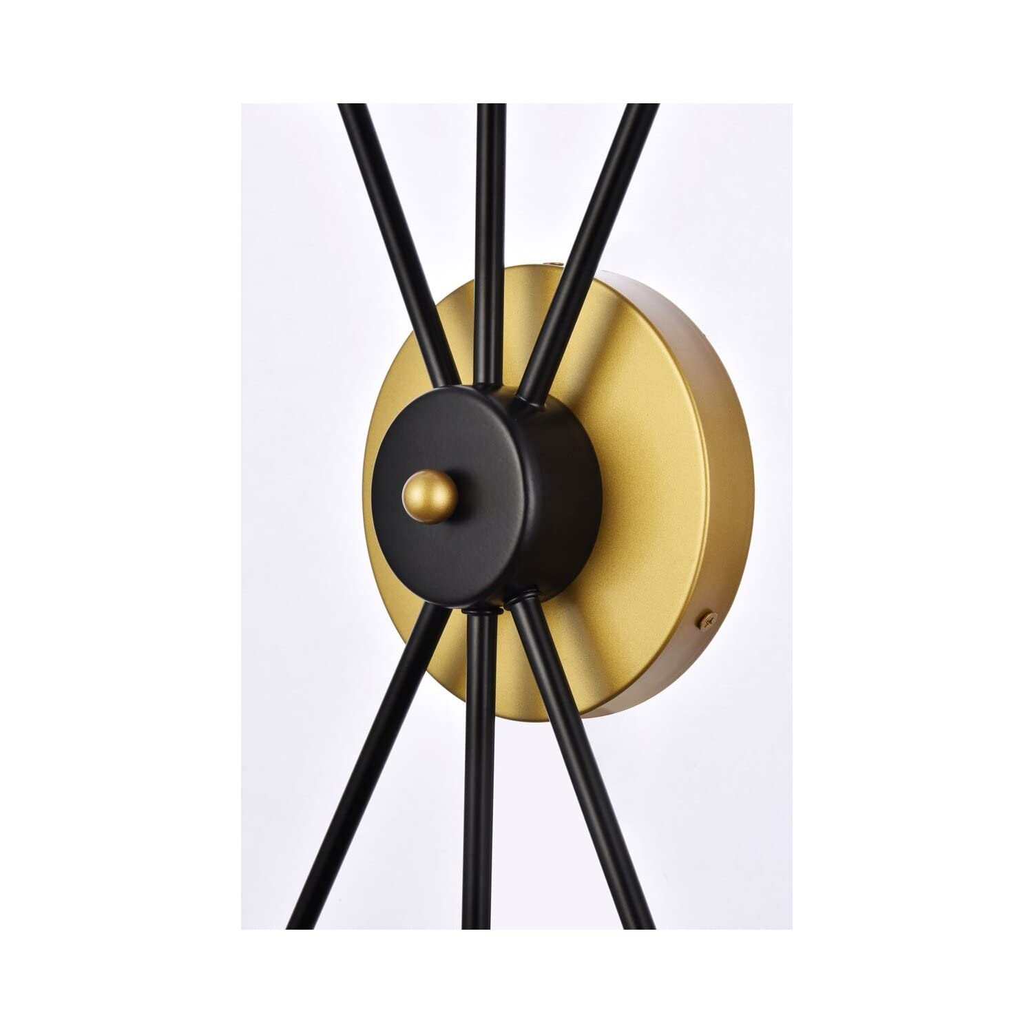 Living District Lucca 3-Light Mid-Century Metal Bath Sconce in Black and Brass