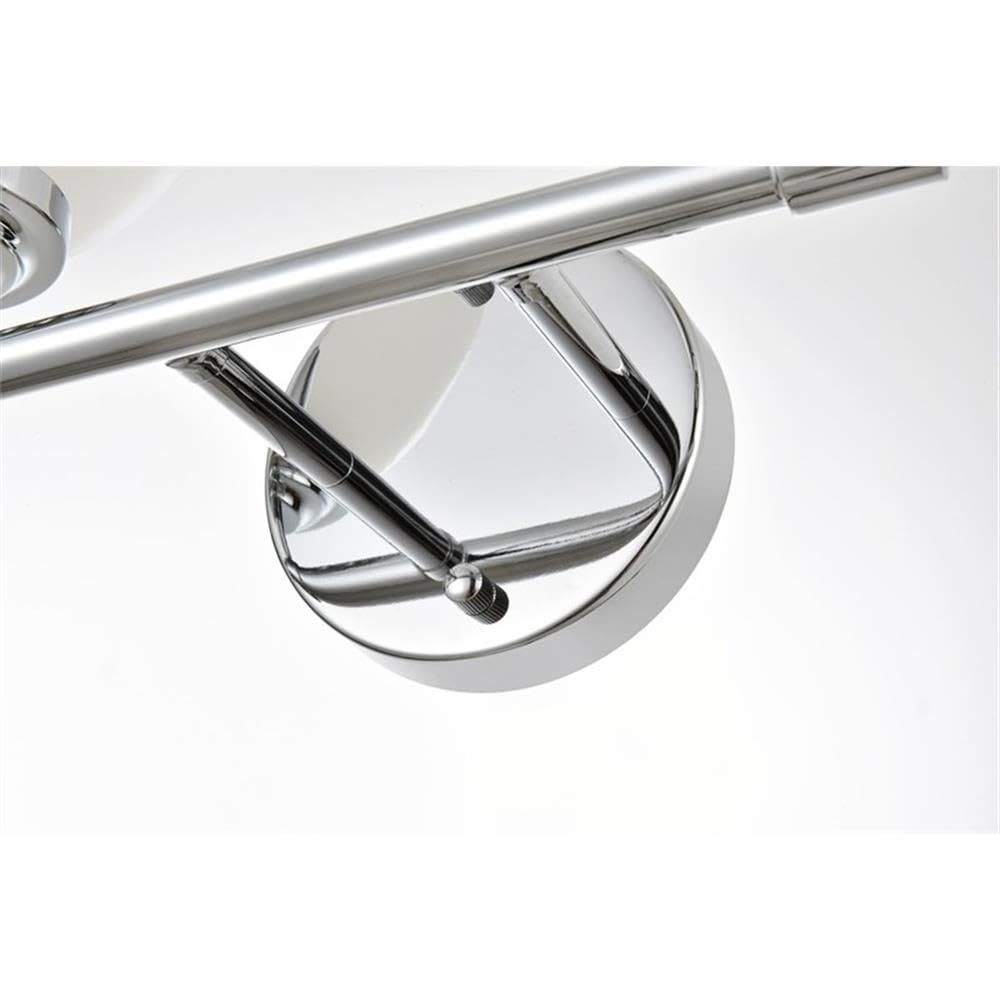 Living District Ansley 4-Light Iron & Glass Bath Sconce in Chrome/Frosted White