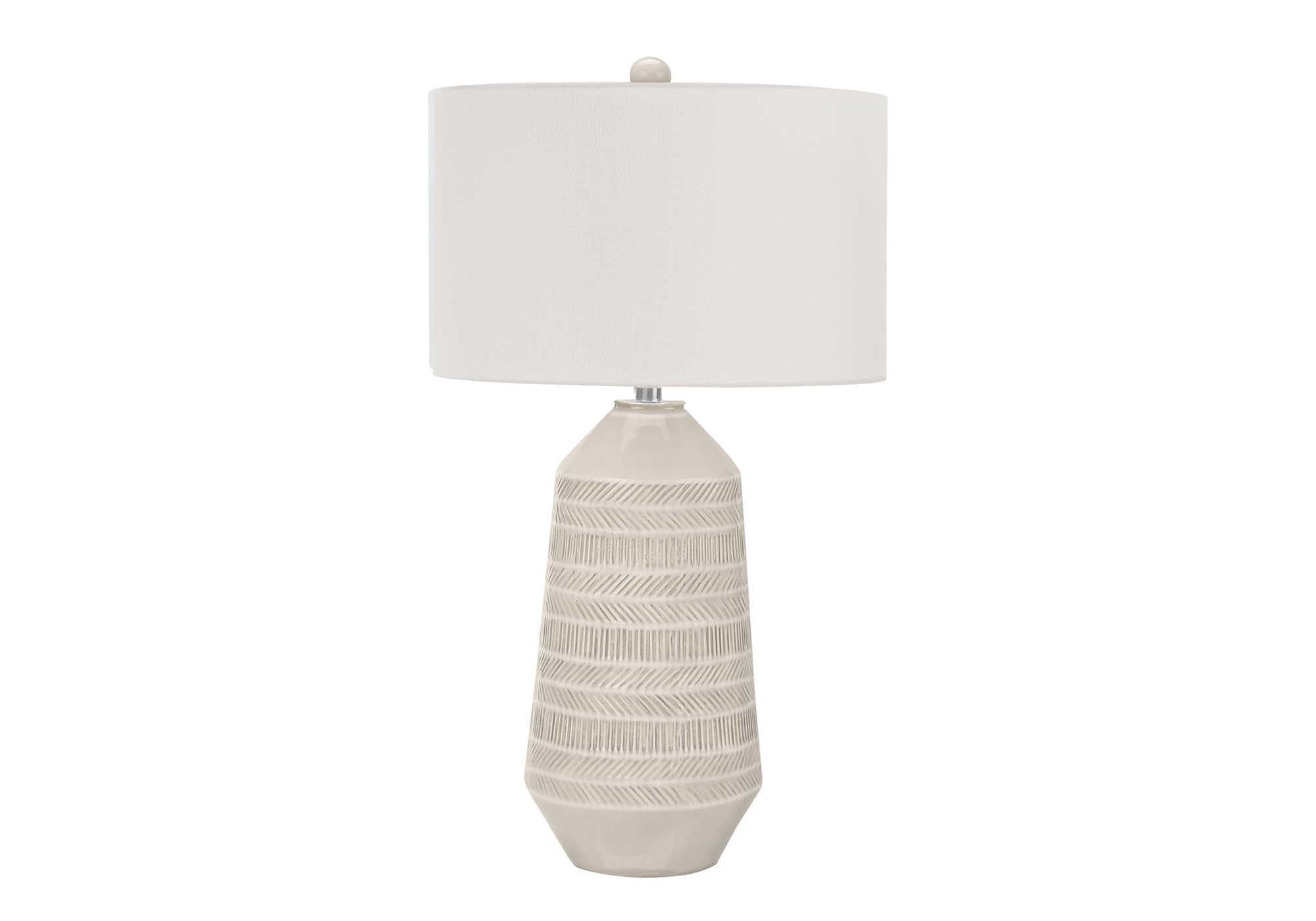 Monarch Specialties I 9613 Table Lamp, Cream Ceramic, Ivory/Cream Shade, 18inL x 18inW x 32.75inH