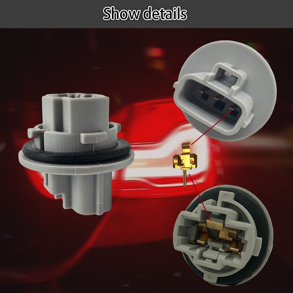 Jsorum 2 Pcs Front Turn Signal Light Bulb Plug Socket Compatible With Toyota Tundra, Tacoma, Sequoia, 4Runner, Venza, Replacemen