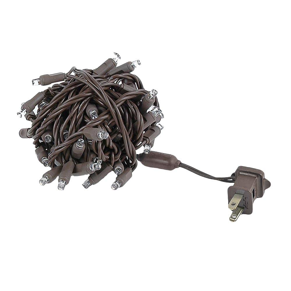 Novelty Lights 50FT LED String Lights, 100 Bulbs, Copper, Pure White, Model MRD-25B-4, Outdoor Commercial Grade, 40,000 Hours Rating