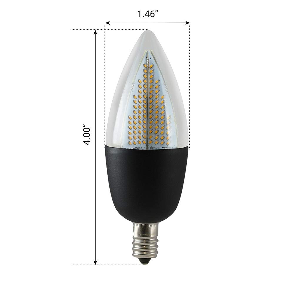 Euri Lighting Flickering Flame Bulb, Eca9.5-2120Fcb, Decorative Ca9.5 Candelabra E12 Base, Warm White 1800K, Non-Dim, 1W (6W Equ