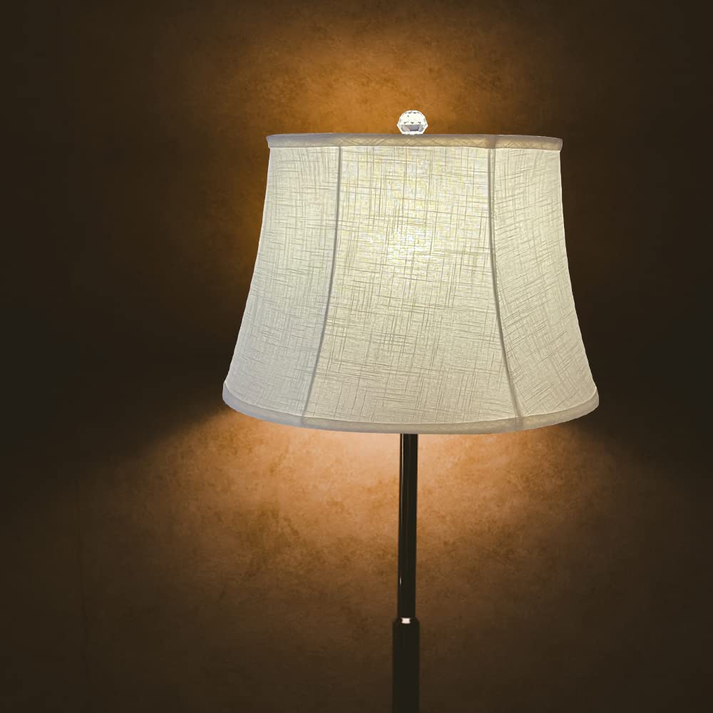 TOOTOO STAR Large Drum Lamp Shade for Chandeliers, 12x16x11in, White, Fabric Natural Linen, Model 0203