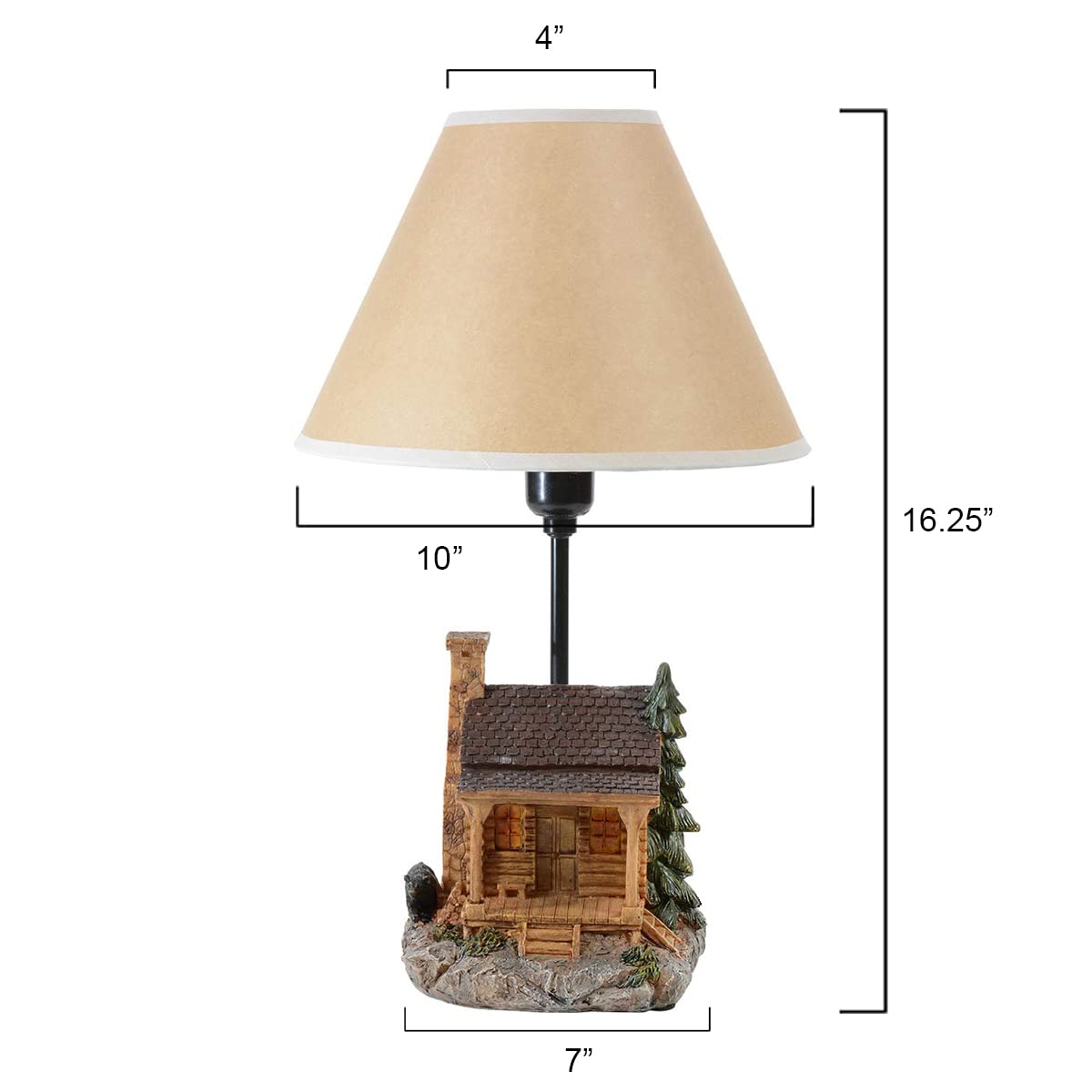 BLACK FOREST DECOR Cozy Cabin Accent Lamp - Vintage Rustic Design, 16.25" x 10", Black for Living Room, Nightstand, Desk