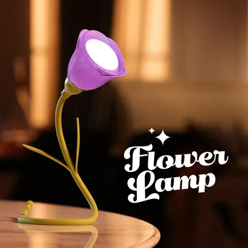 Magical Jd Birthday Gifts For Women,Roses Flower Lamp Rechargeable Cordless Led Reading Light,3-Colour Infinitely Dimming Small