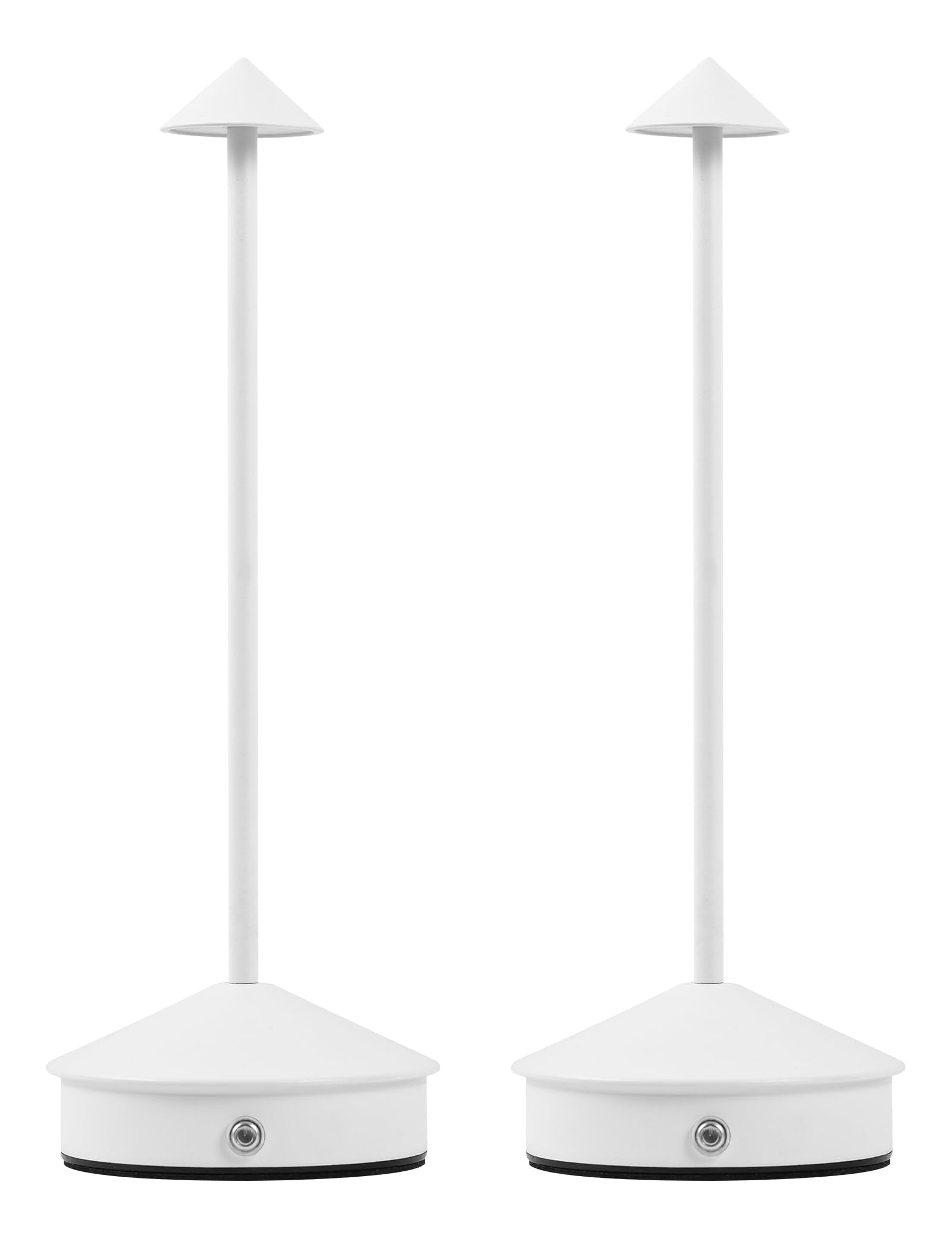 KROPTIB LED Rechargeable Table Lamps, Portable Touch Dimmable, Waterproof, Set of 2, White, Model ttl-jj-wh-2-n