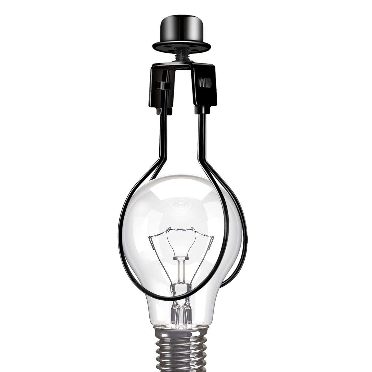 Yuntop Clip On Lampshade Adapter, Metal Shade Light Bulb Holder, 1.2X2.1X4.3 In, Black, Includes Finial & Levellers