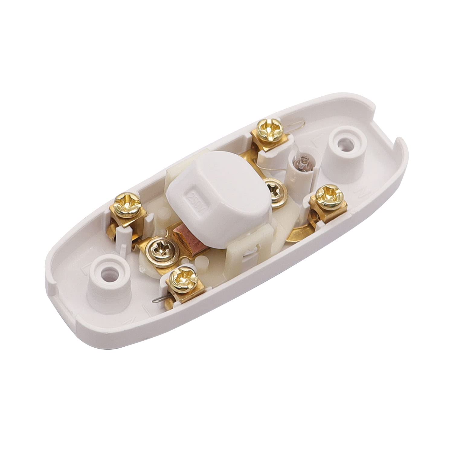 Weideer 3Pcs Inline Cord Switch Appliance Button On/Off 10A 250V Inline Power Switch With Led Light For Table Lamp Desk Light Be